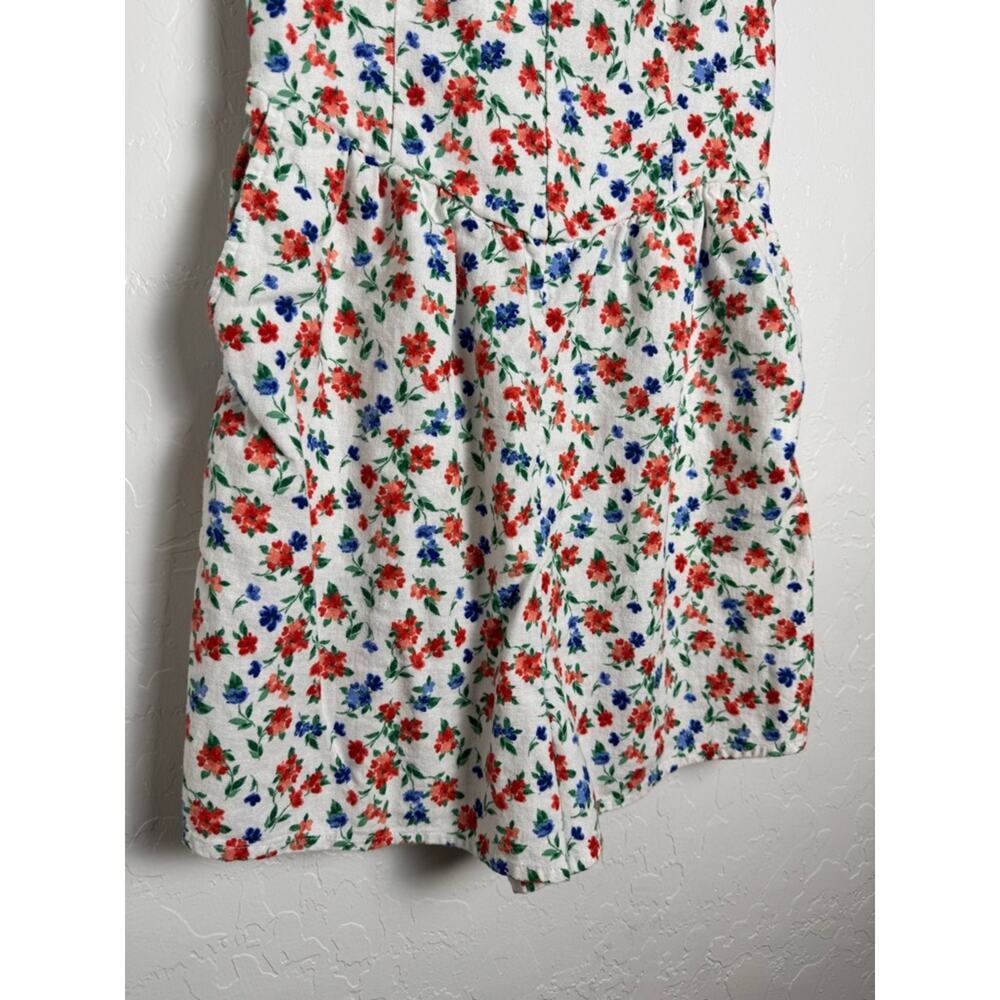 Old Navy Red, White, & Blue Cami Romper Sweetheart Neckline Floral Print XS - Picture 6 of 11